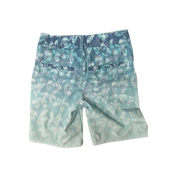 Art Class Boy's Tropical Print Shorts Size 8 Green & Blue Gradient Cotton Blend - Picture 2 of 8